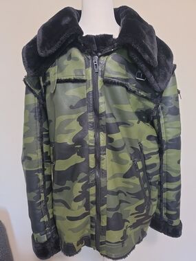 Jordan Craig Legacy Edition Camo Faux-Shearling B-3 Aviator Jacket - Men's XL